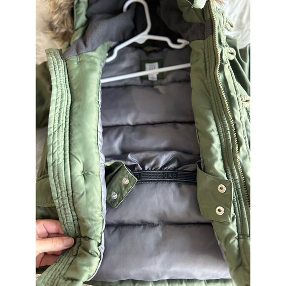 Gap Toddler Baby Coldcontrol Max Hooded Parka Jacket Olive Green Size 2 Years - Picture 8 of 10